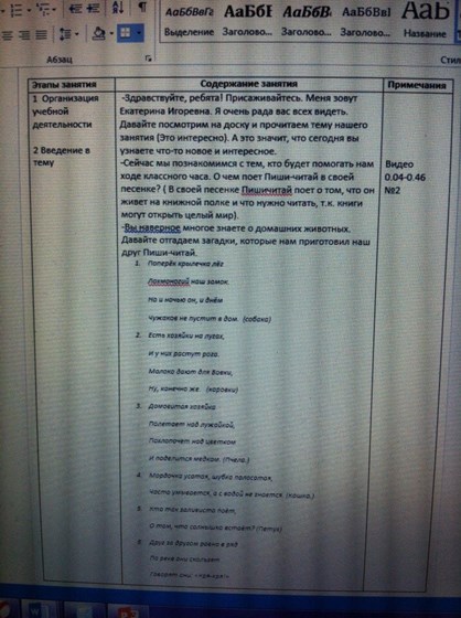 конспект урока: классный час